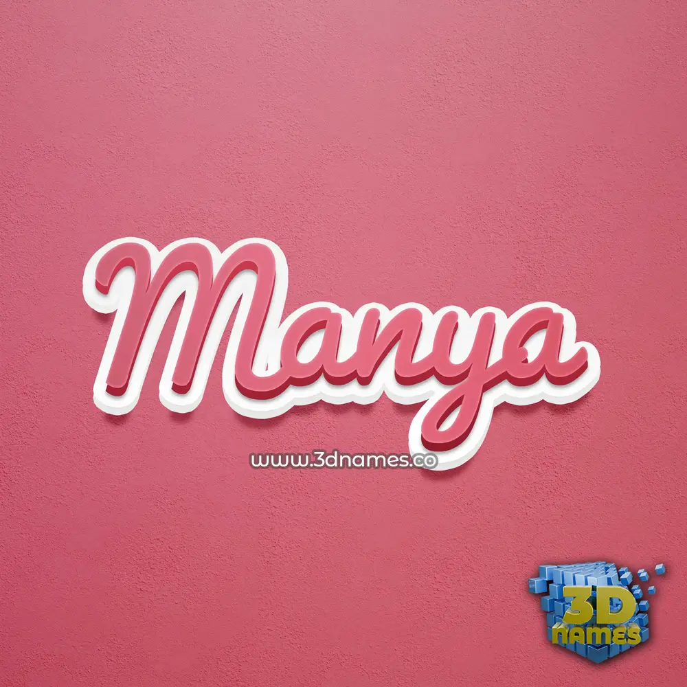 manya in Red Scribble style - 3D name wallpaper