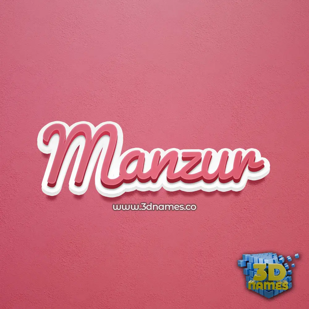 manzur in Red Scribble style - 3D name wallpaper