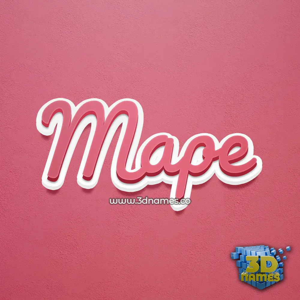 mape in Red Scribble style - 3D name wallpaper