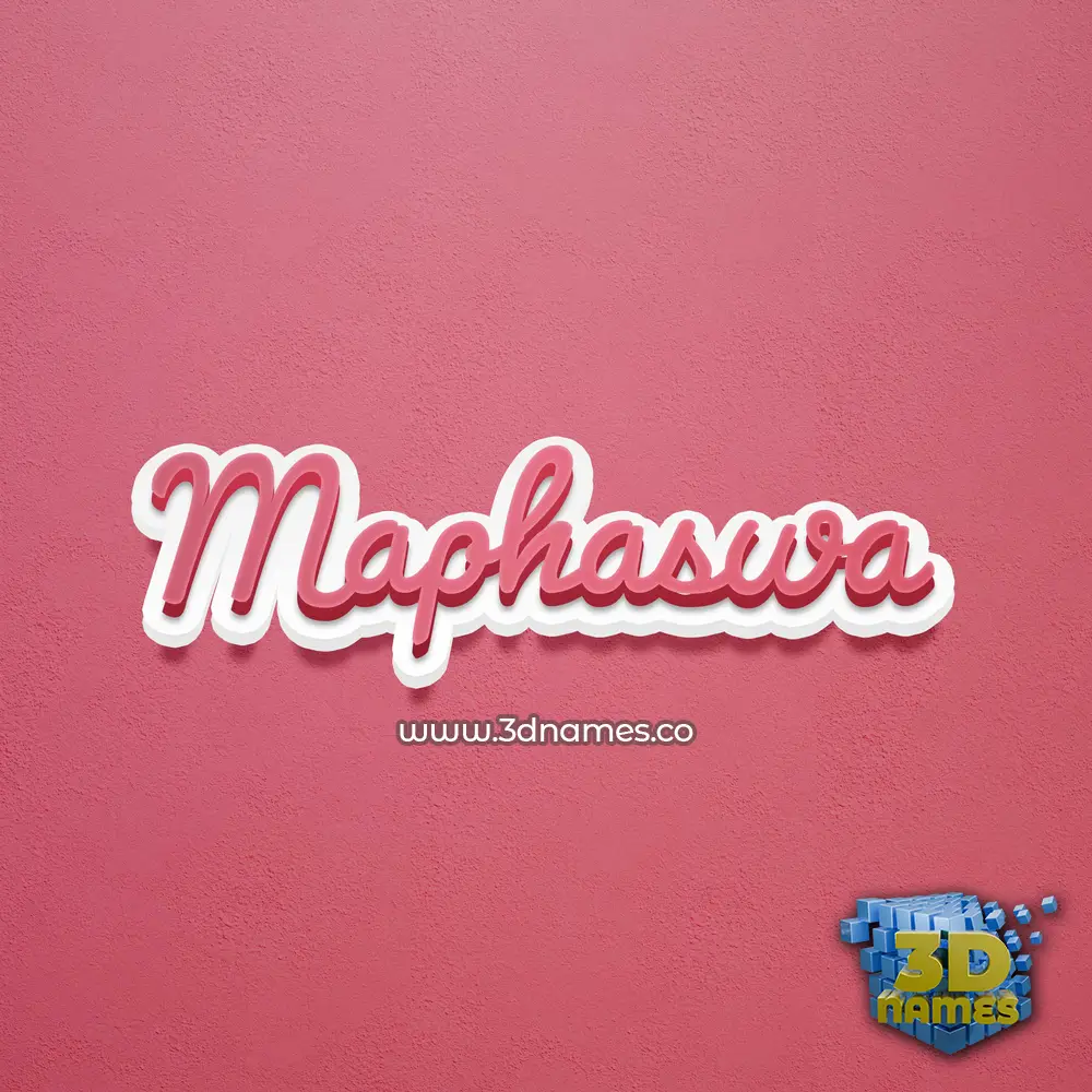 maphaswa in Red Scribble style - 3D name wallpaper