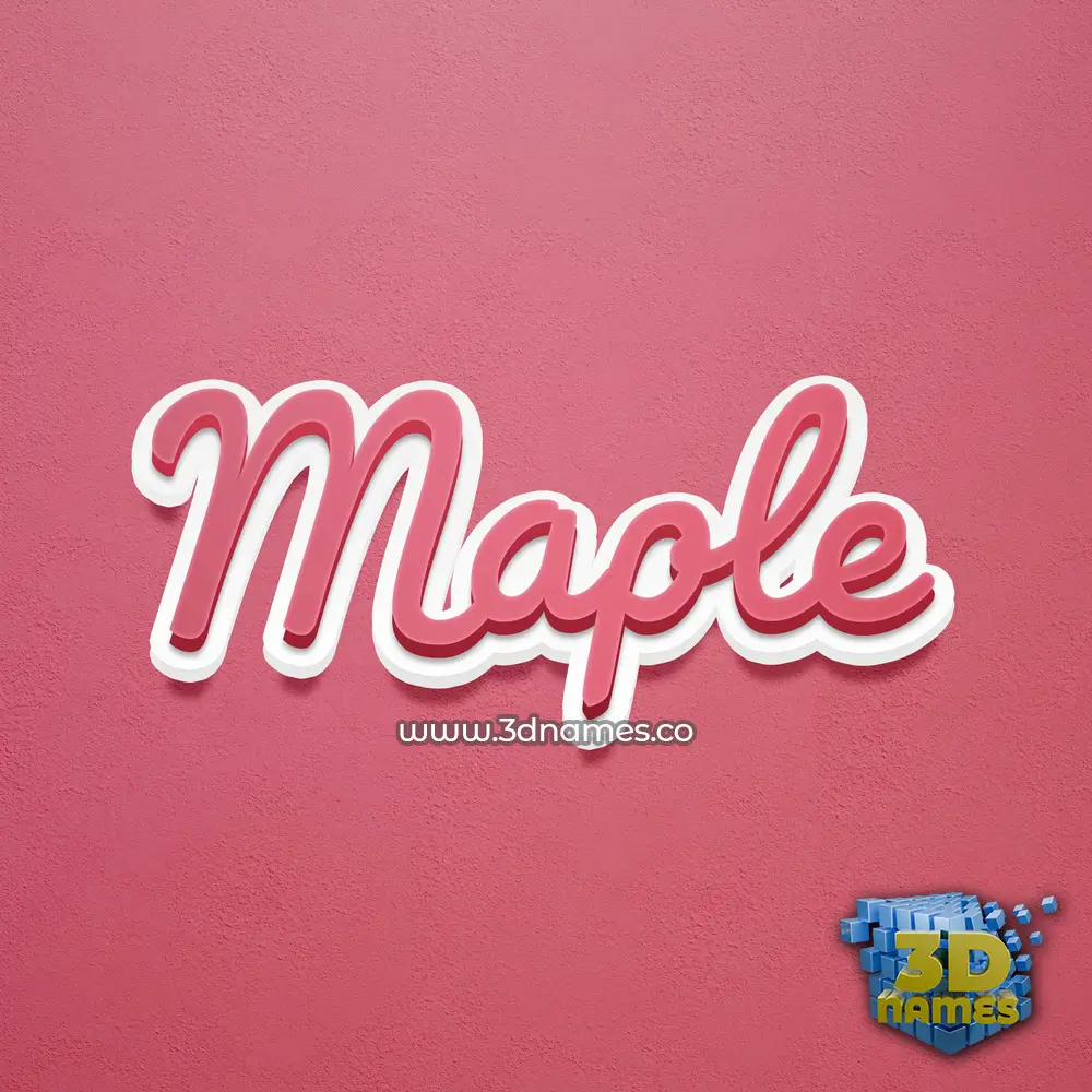 maple in Red Scribble style - 3D name wallpaper