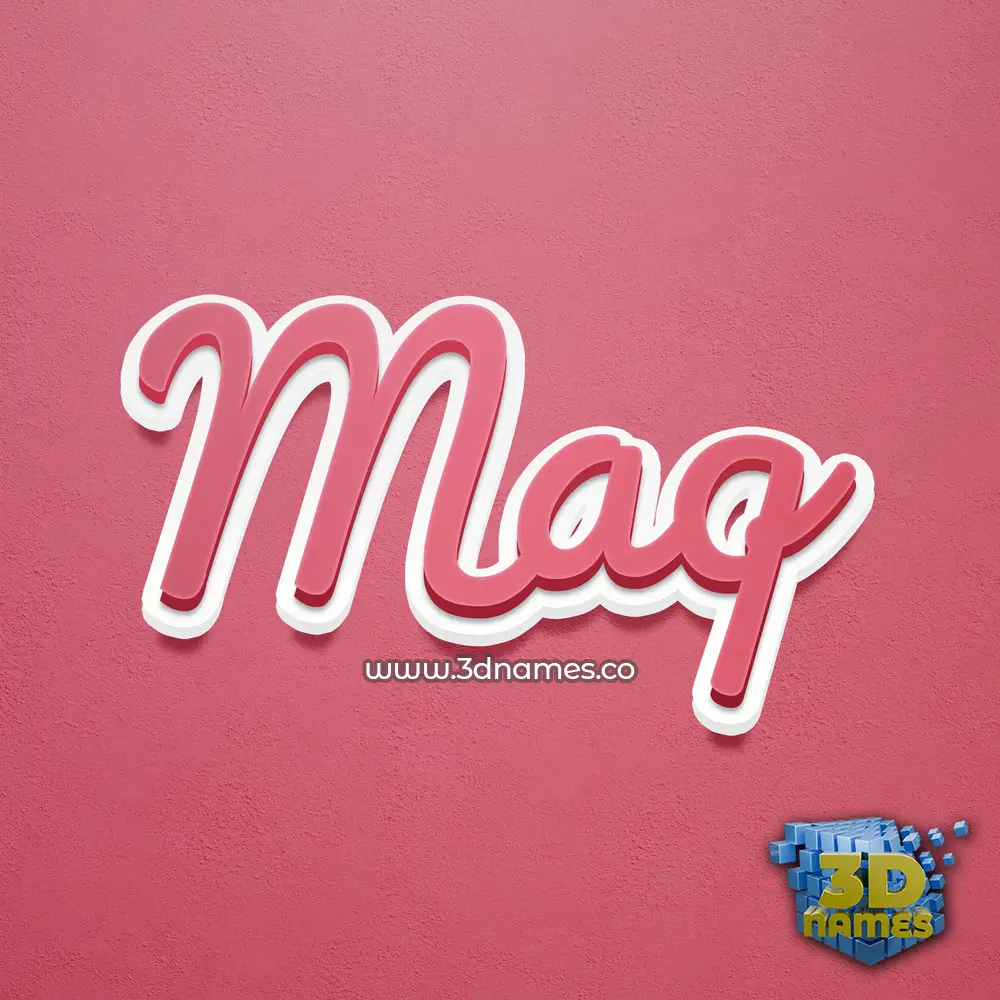 maq in Red Scribble style - 3D name wallpaper
