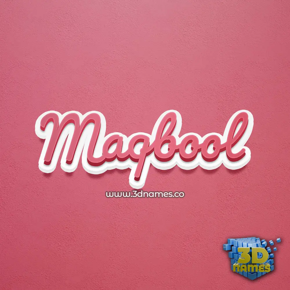 maqbool in Red Scribble style - 3D name wallpaper