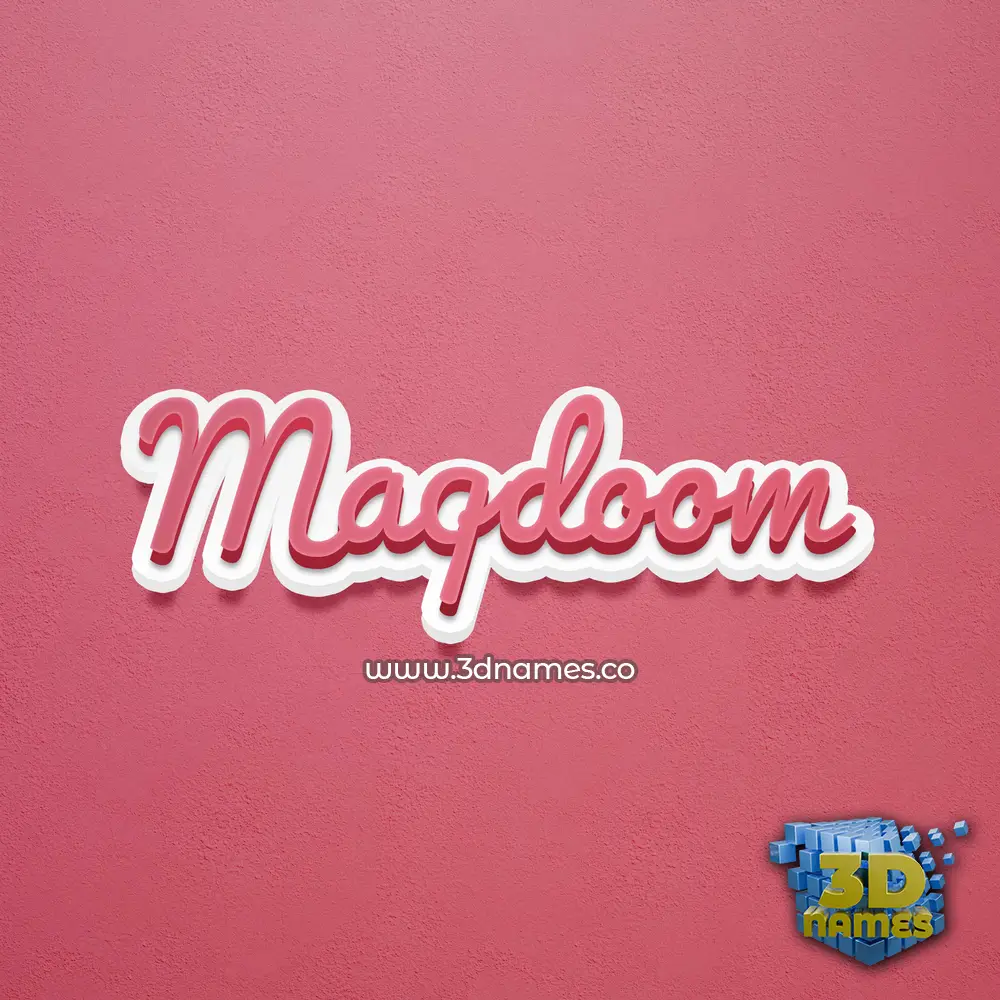 maqdoom in Red Scribble style - 3D name wallpaper
