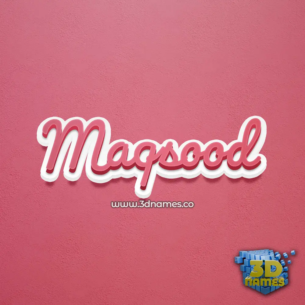 maqsood in Red Scribble style - 3D name wallpaper