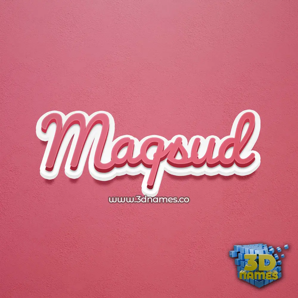 maqsud in Red Scribble style - 3D name wallpaper