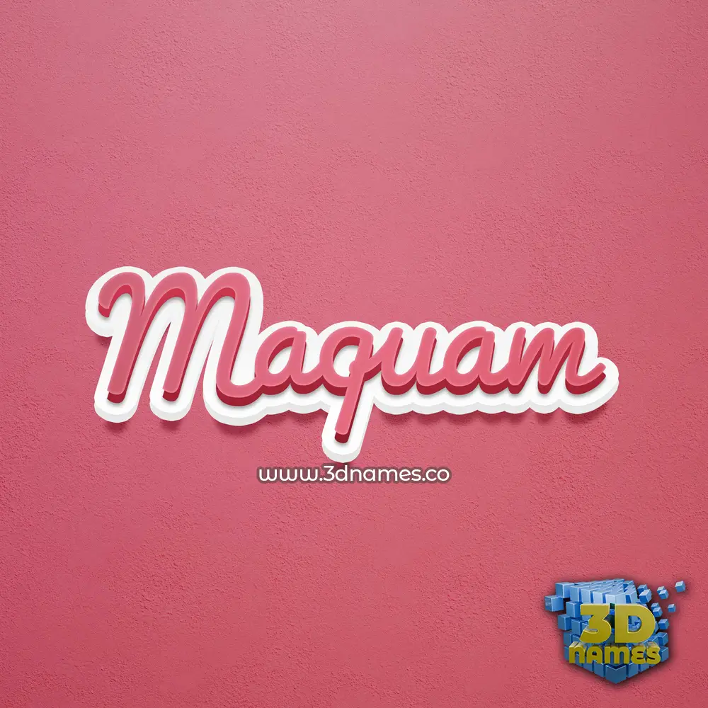 maquam in Red Scribble style - 3D name wallpaper