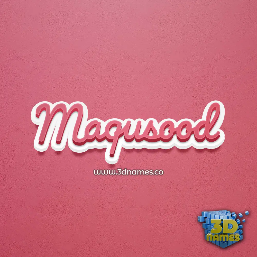 maqusood in Red Scribble style - 3D name wallpaper