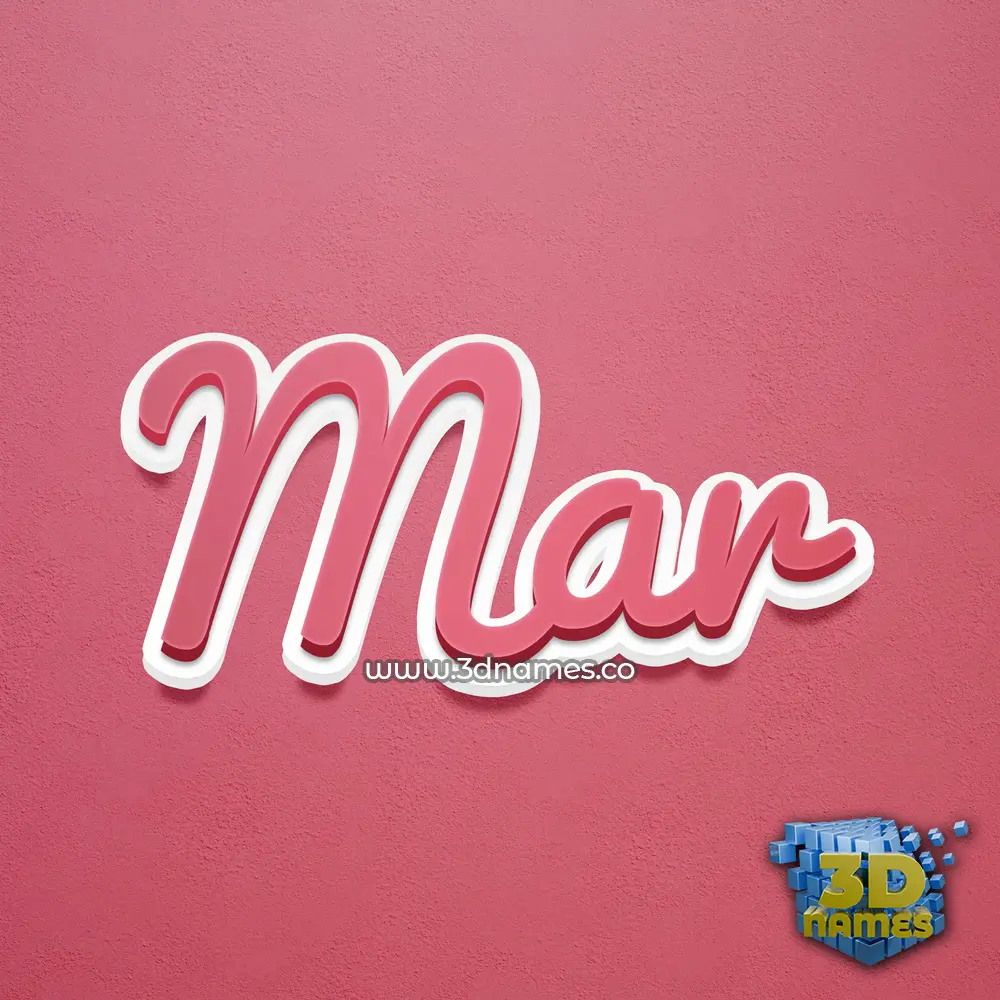 mar in Red Scribble style - 3D name wallpaper