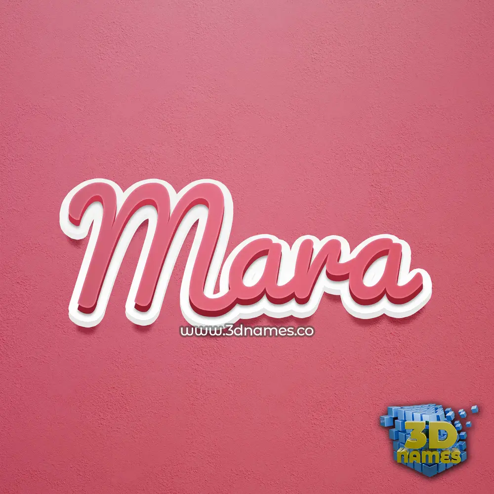 mara in Red Scribble style - 3D name wallpaper