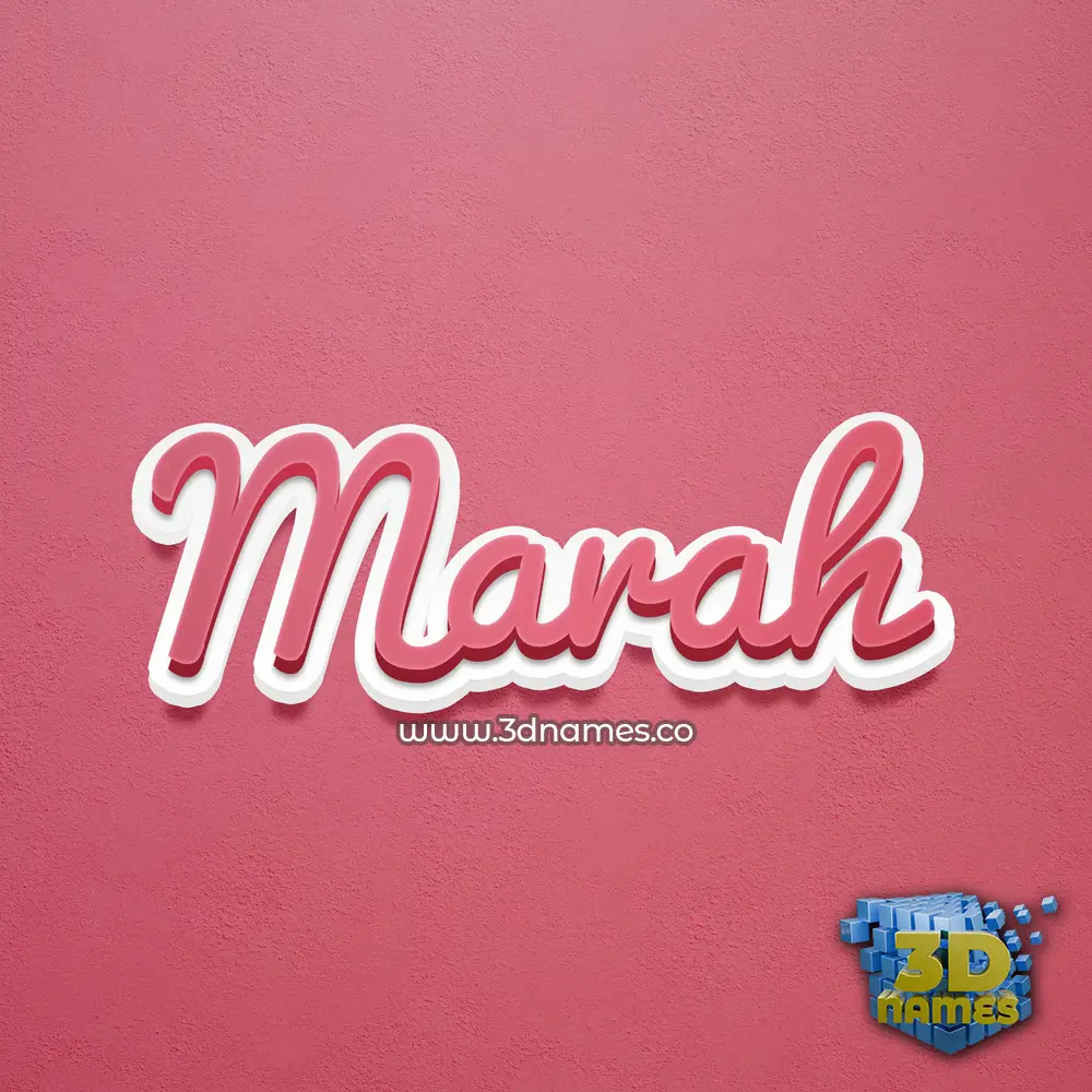 marah in Red Scribble style - 3D name wallpaper
