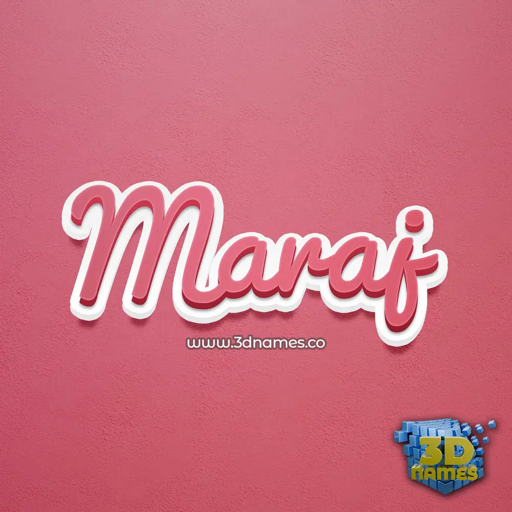 maraj in Red Scribble style - 3D name wallpaper