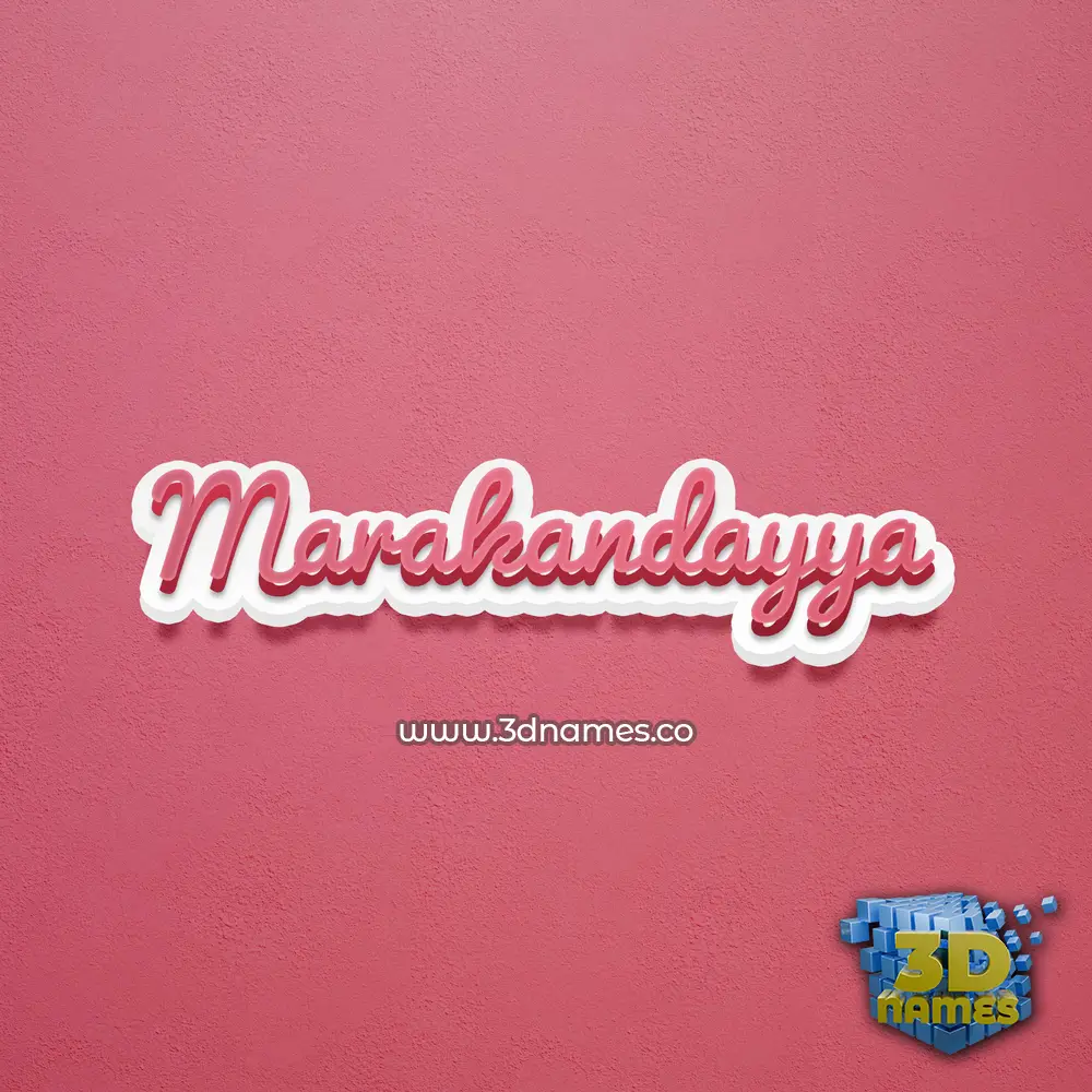 marakandayya in Red Scribble style - 3D name wallpaper