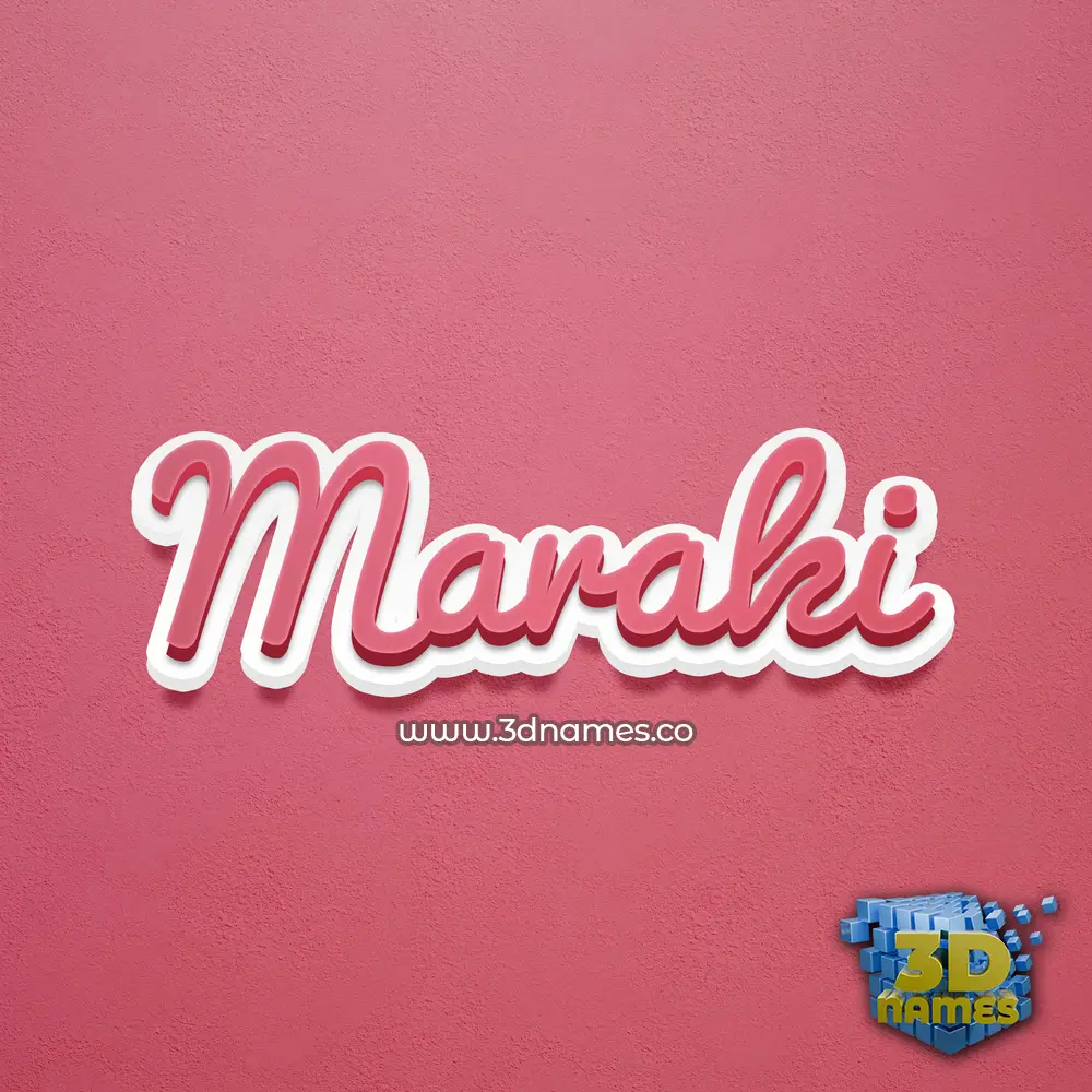 maraki in Red Scribble style - 3D name wallpaper