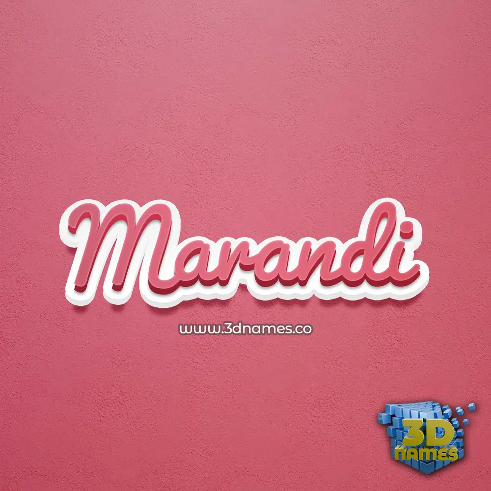 marandi in Red Scribble style - 3D name wallpaper