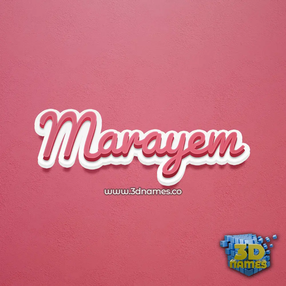 marayem in Red Scribble style - 3D name wallpaper