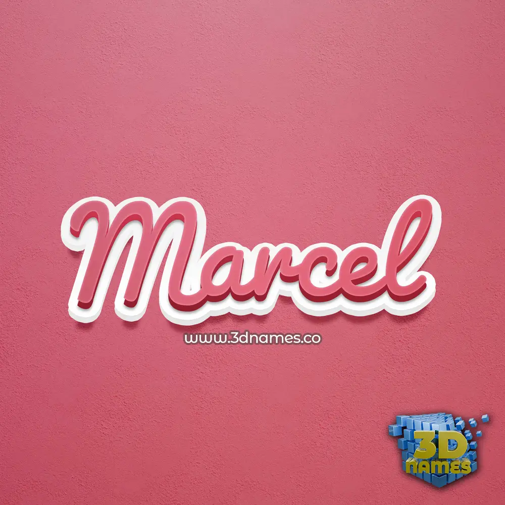 marcel in Red Scribble style - 3D name wallpaper