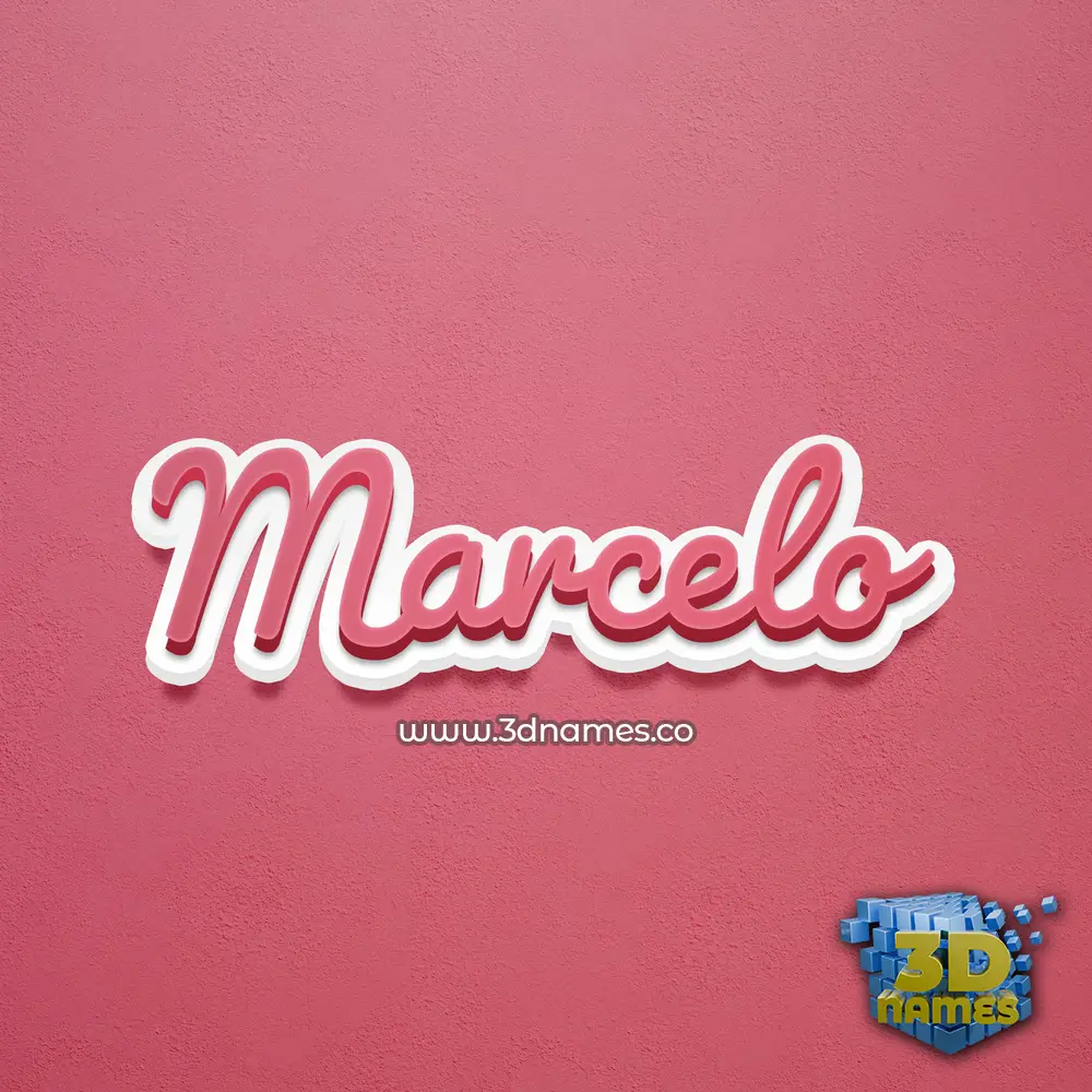 marcelo in Red Scribble style - 3D name wallpaper