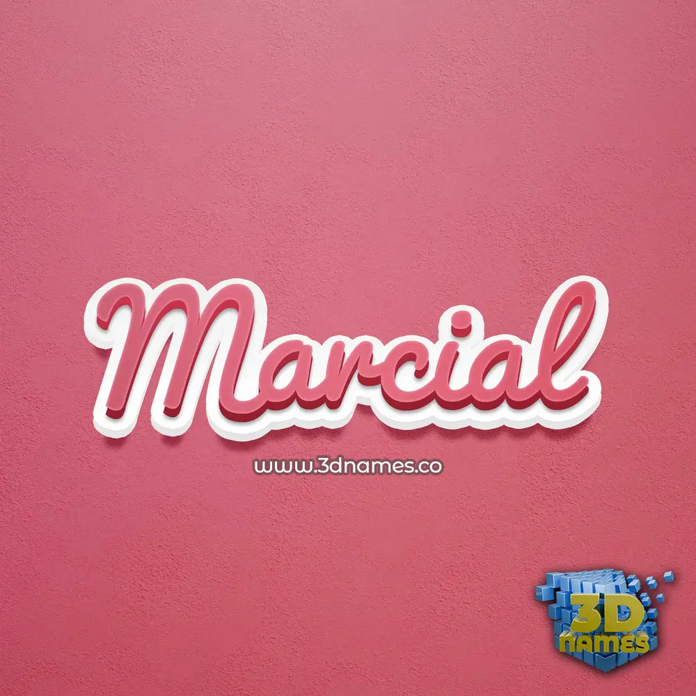 marcial in Red Scribble style - 3D name wallpaper