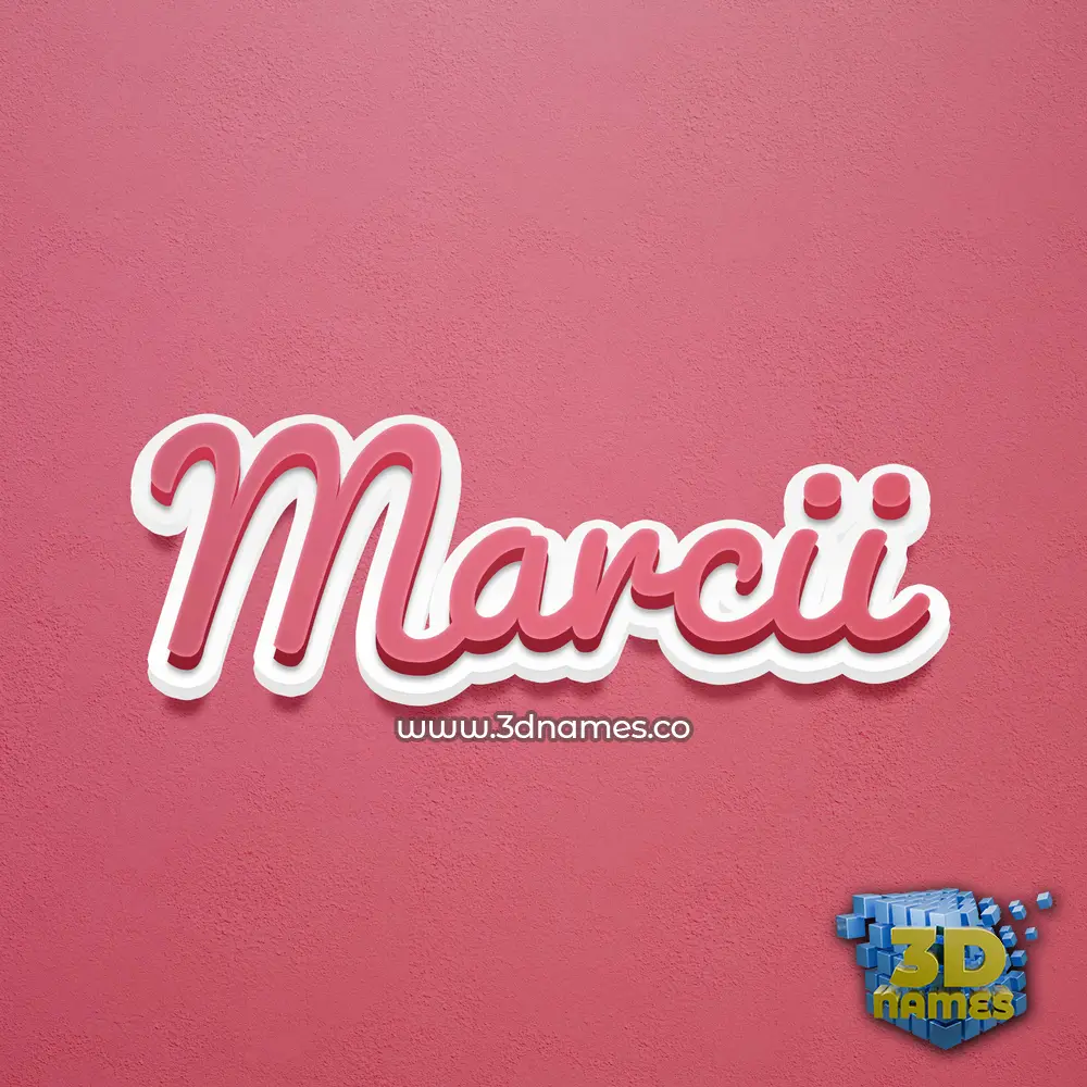 marcii in Red Scribble style - 3D name wallpaper
