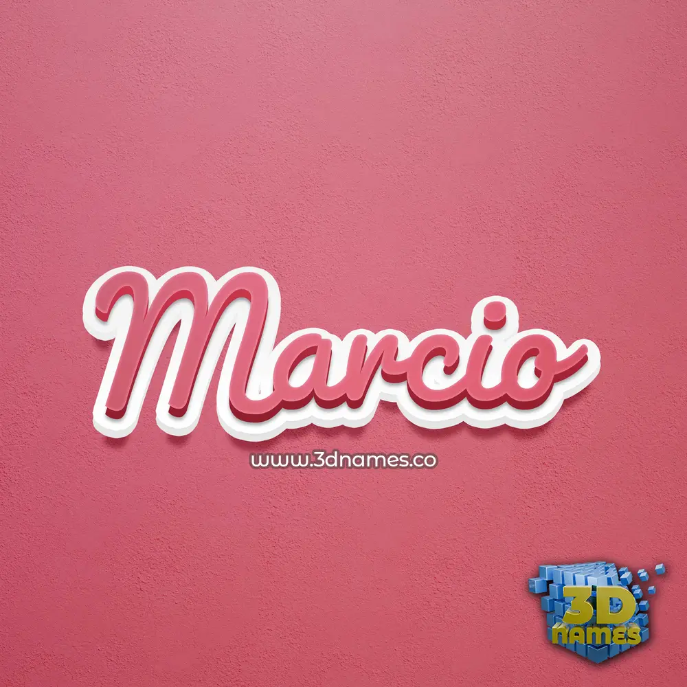 marcio in Red Scribble style - 3D name wallpaper