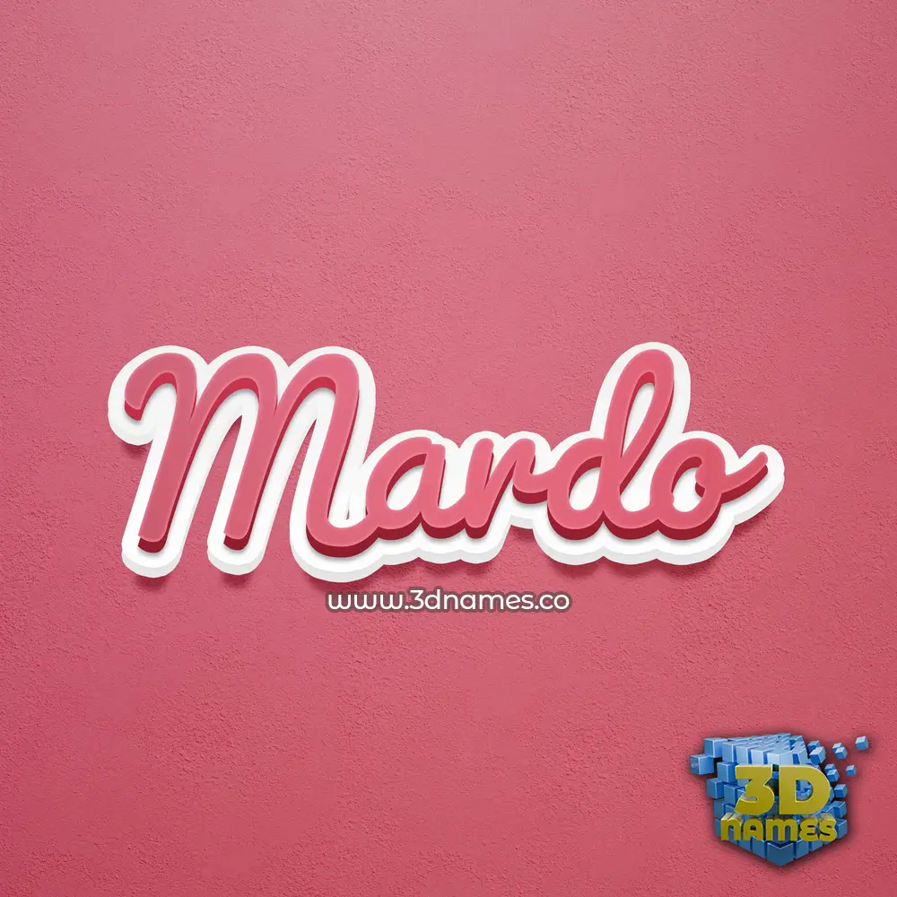 mardo in Red Scribble style - 3D name wallpaper