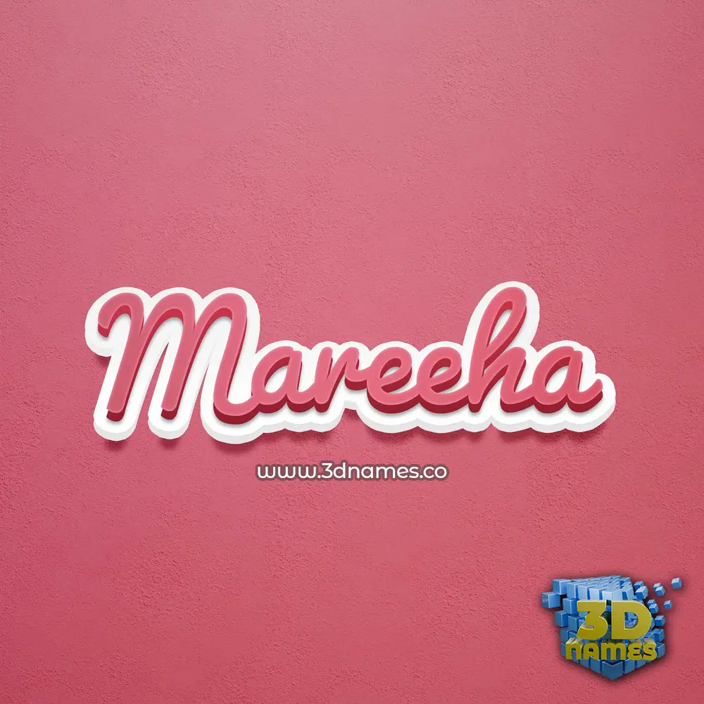 mareeha in Red Scribble style - 3D name wallpaper