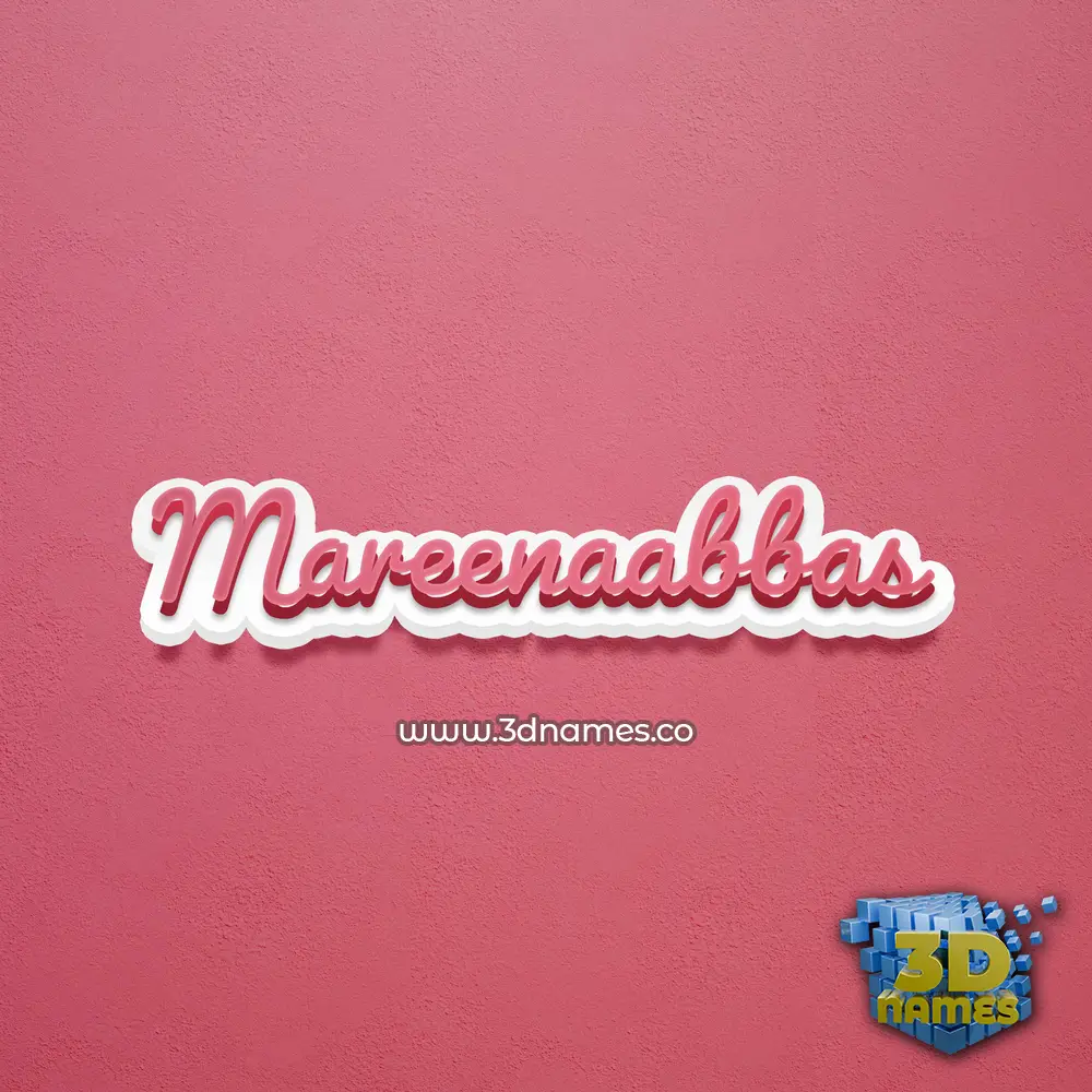 mareenaabbas in Red Scribble style - 3D name wallpaper