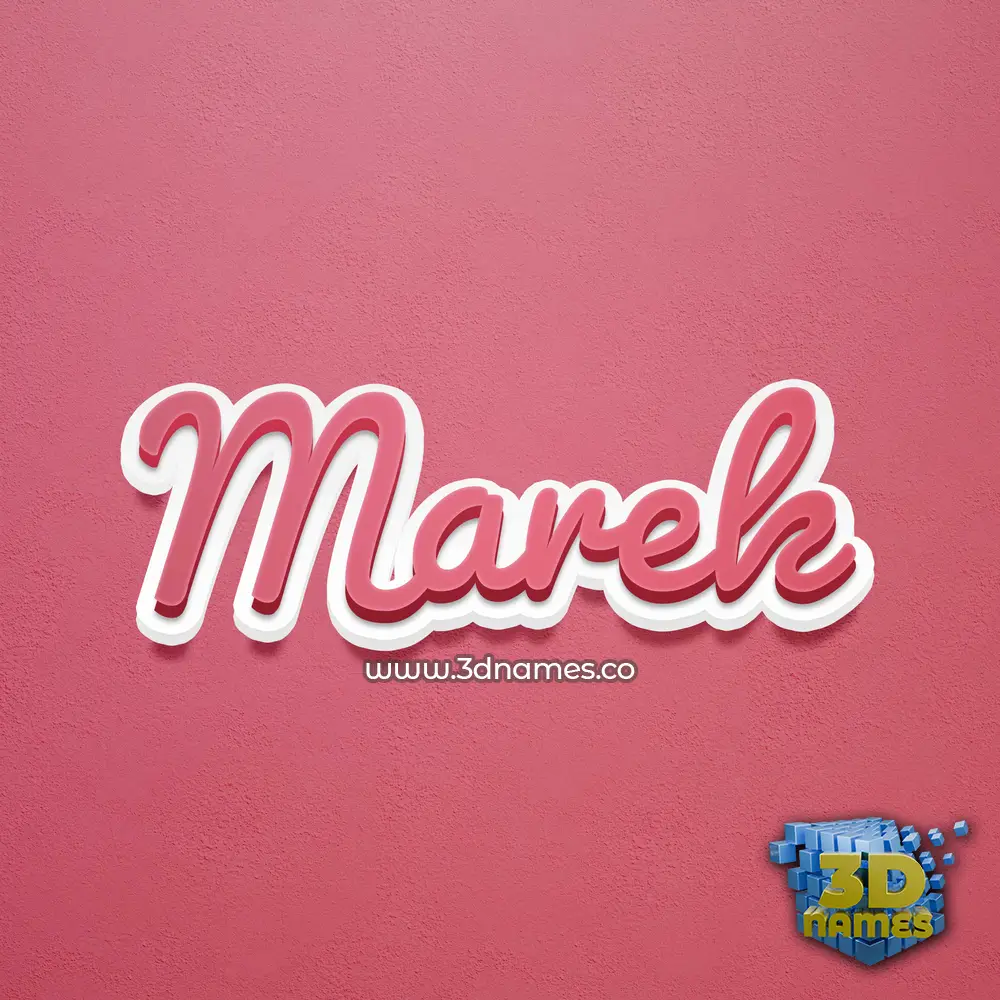 marek in Red Scribble style - 3D name wallpaper