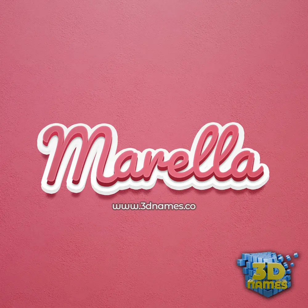marella in Red Scribble style - 3D name wallpaper