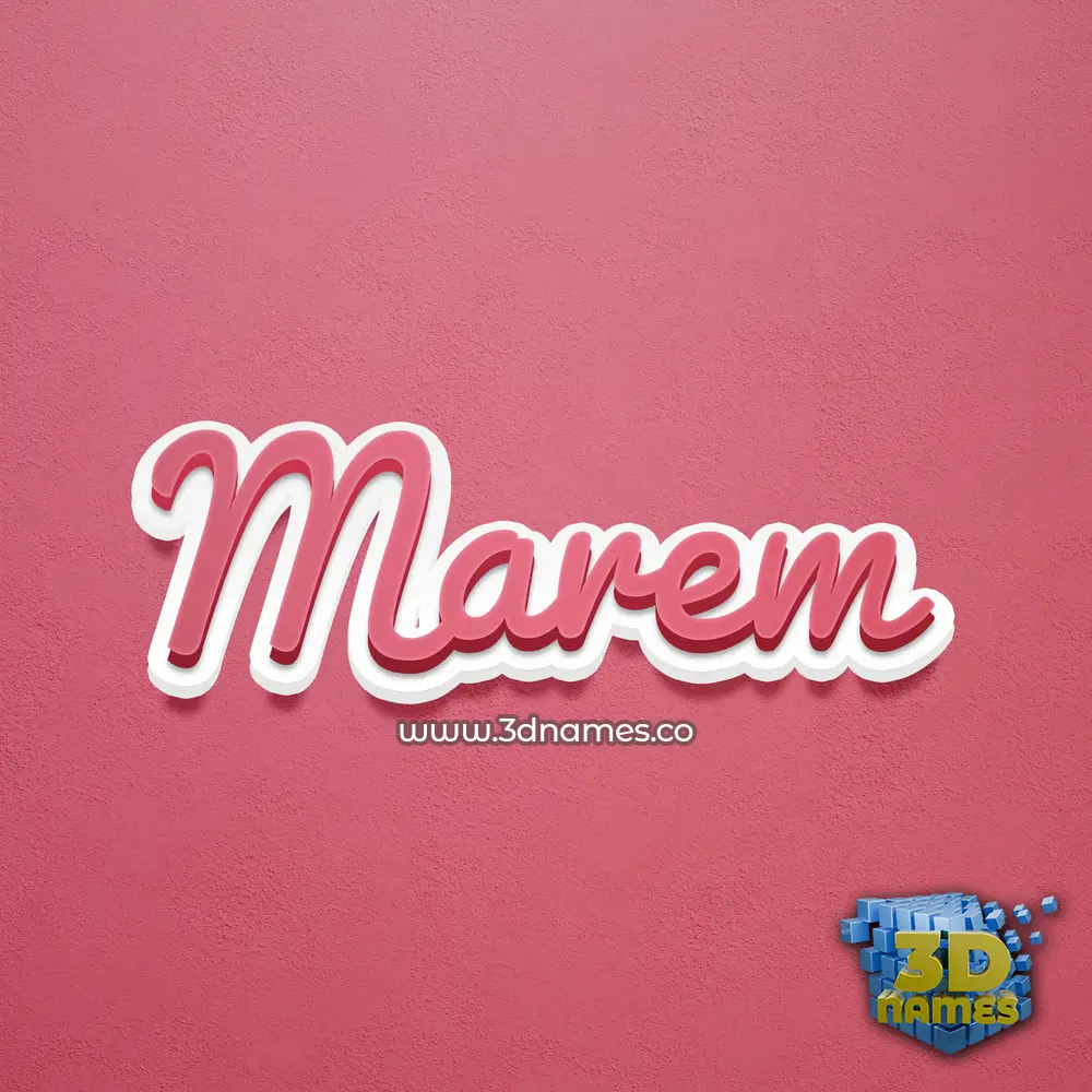 marem in Red Scribble style - 3D name wallpaper