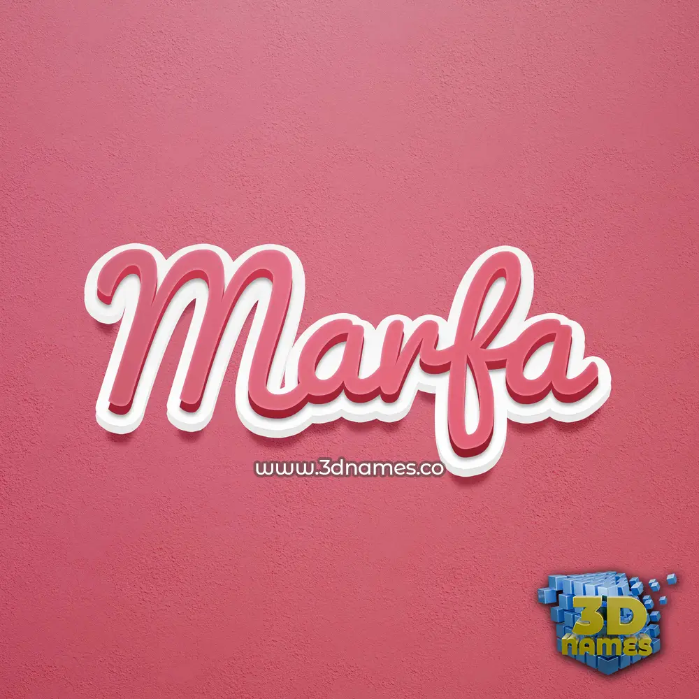 marfa in Red Scribble style - 3D name wallpaper