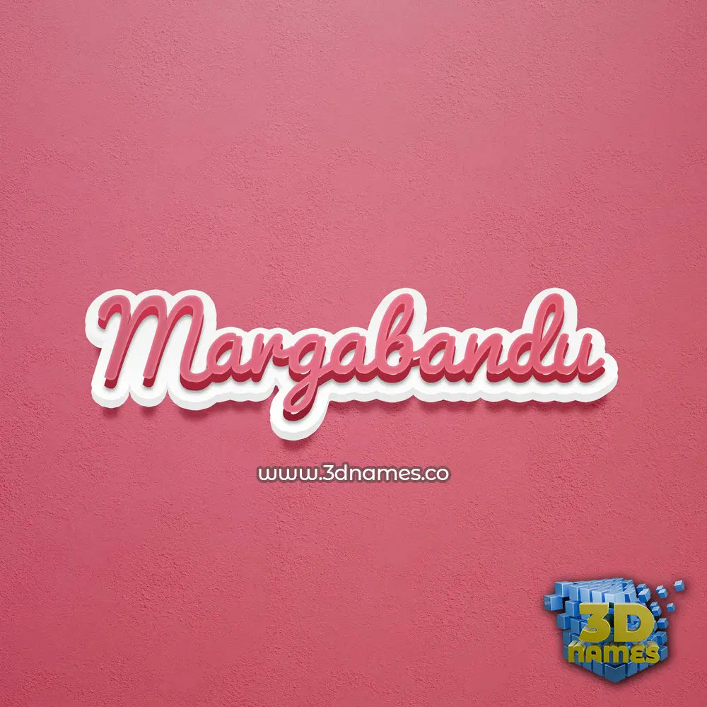 margabandu in Red Scribble style - 3D name wallpaper