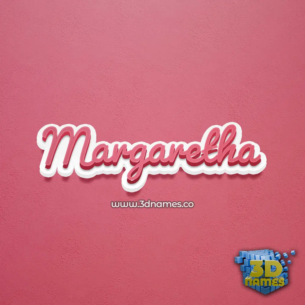 margaretha in Red Scribble style - 3D name wallpaper