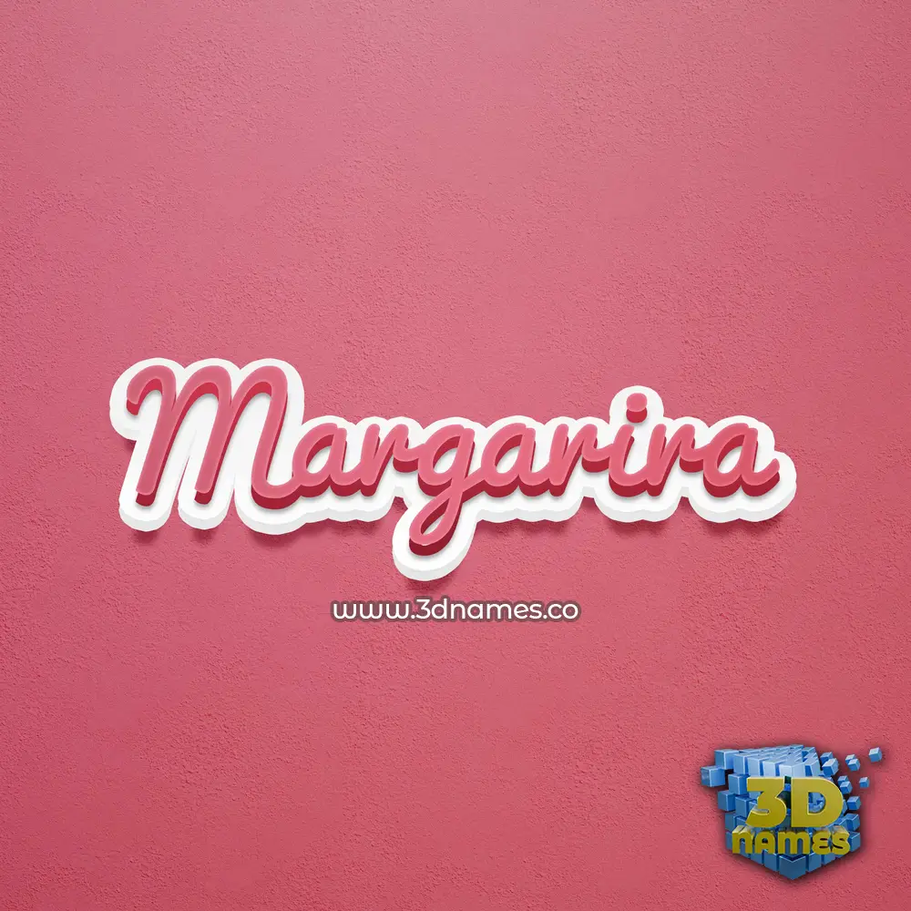 margarira in Red Scribble style - 3D name wallpaper