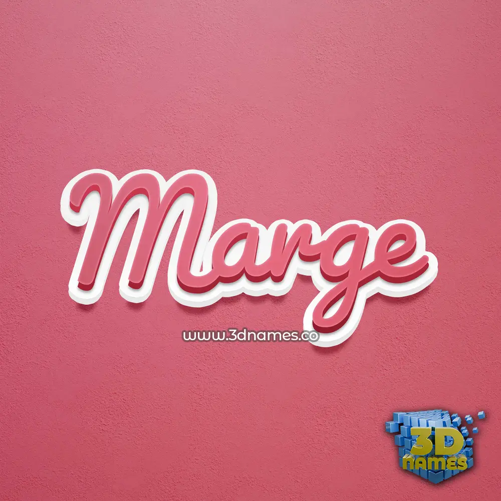marge in Red Scribble style - 3D name wallpaper