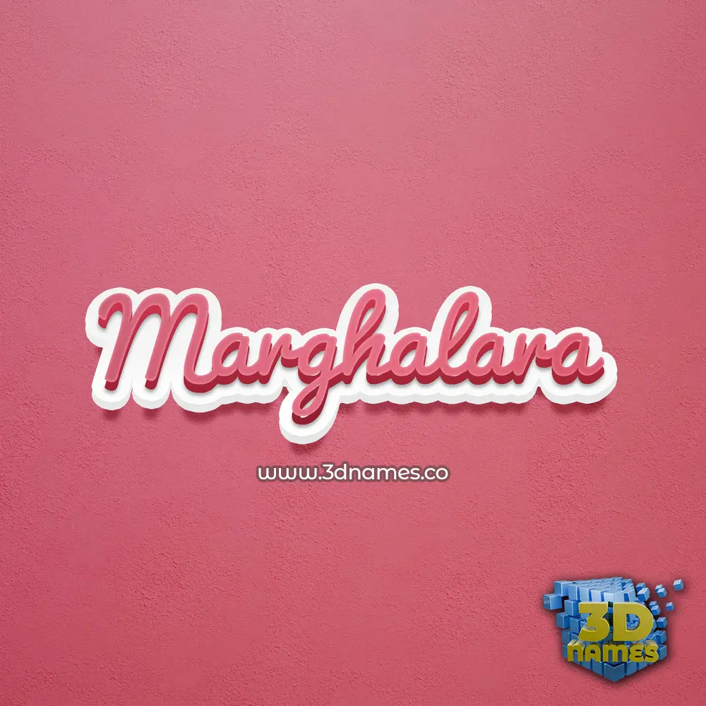 marghalara in Red Scribble style - 3D name wallpaper