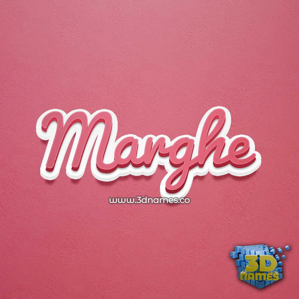 marghe in Red Scribble style - 3D name wallpaper
