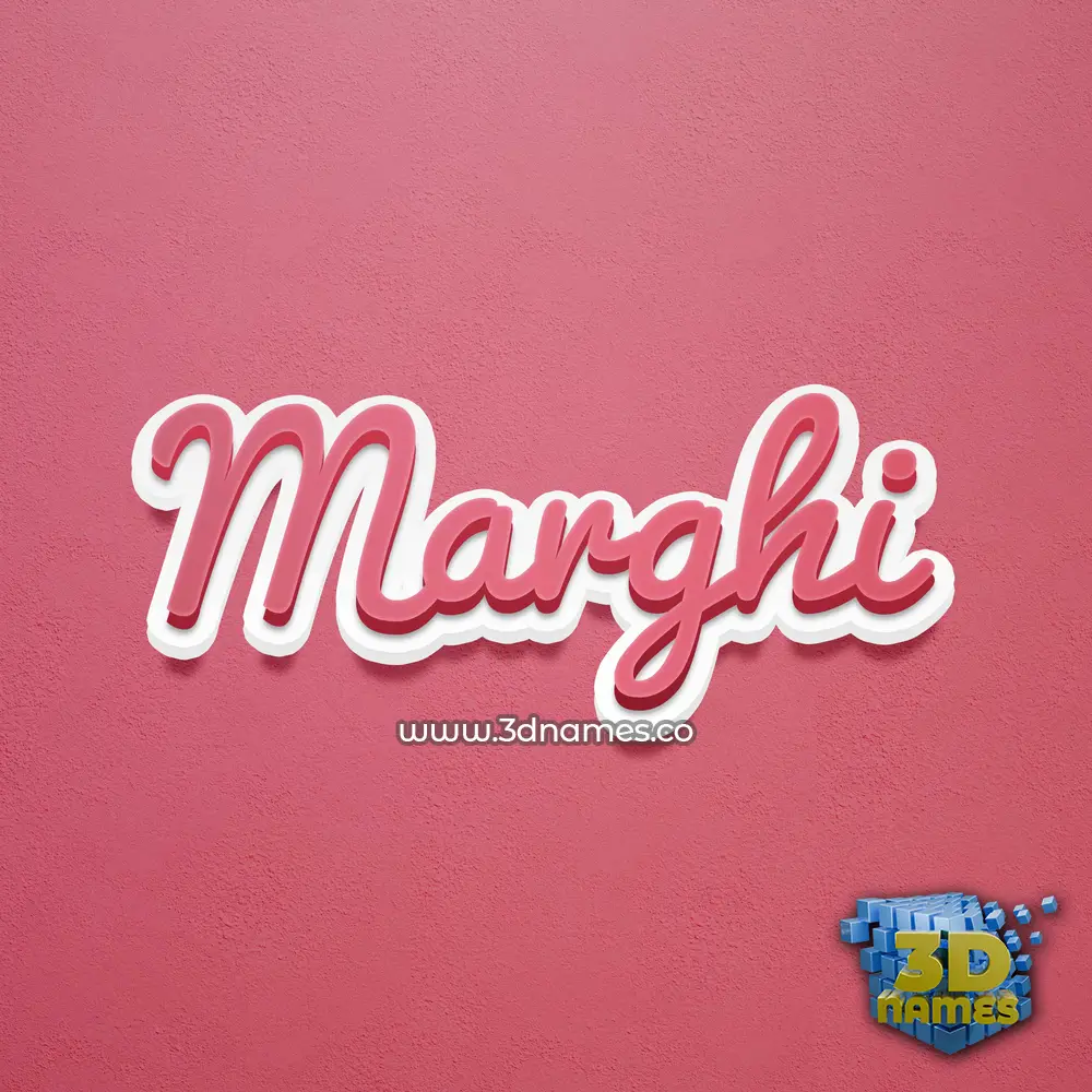 marghi in Red Scribble style - 3D name wallpaper