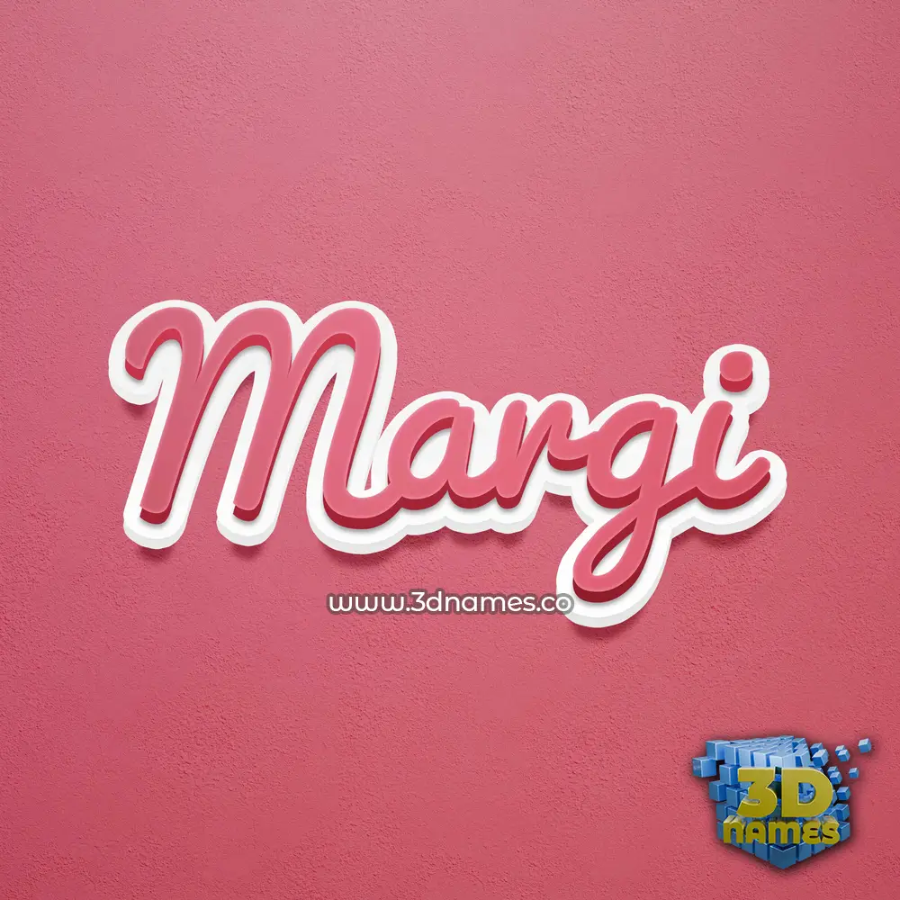 margi in Red Scribble style - 3D name wallpaper