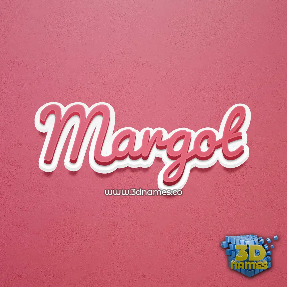 margot in Red Scribble style - 3D name wallpaper