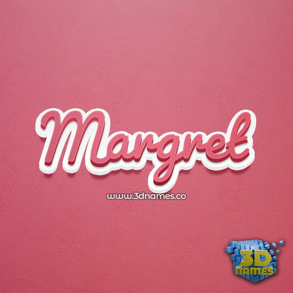 margret in Red Scribble style - 3D name wallpaper