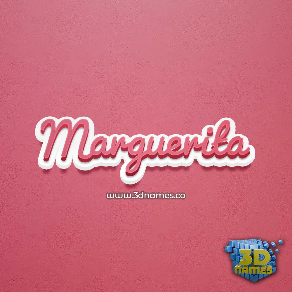 marguerita in Red Scribble style - 3D name wallpaper