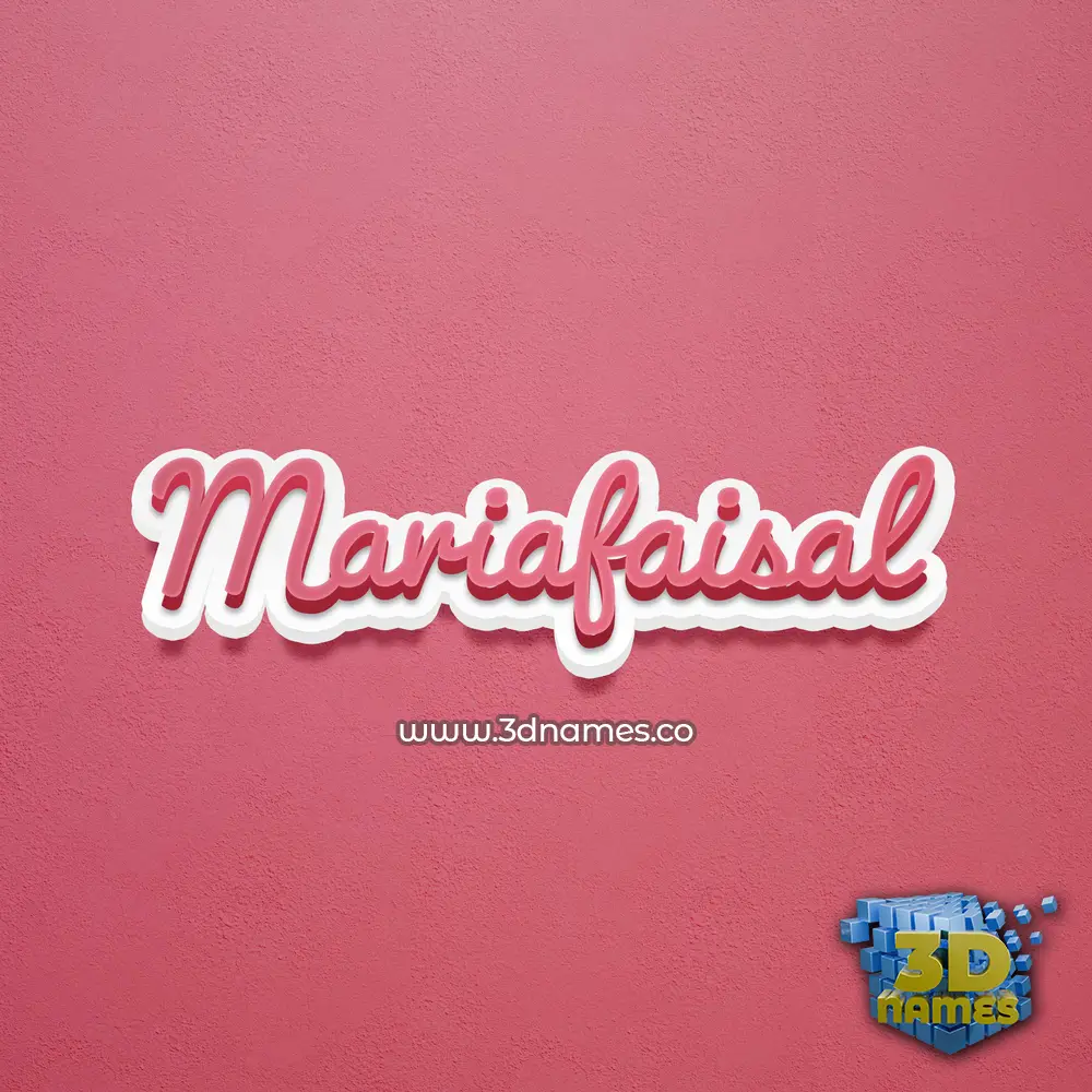 mariafaisal in Red Scribble style - 3D name wallpaper