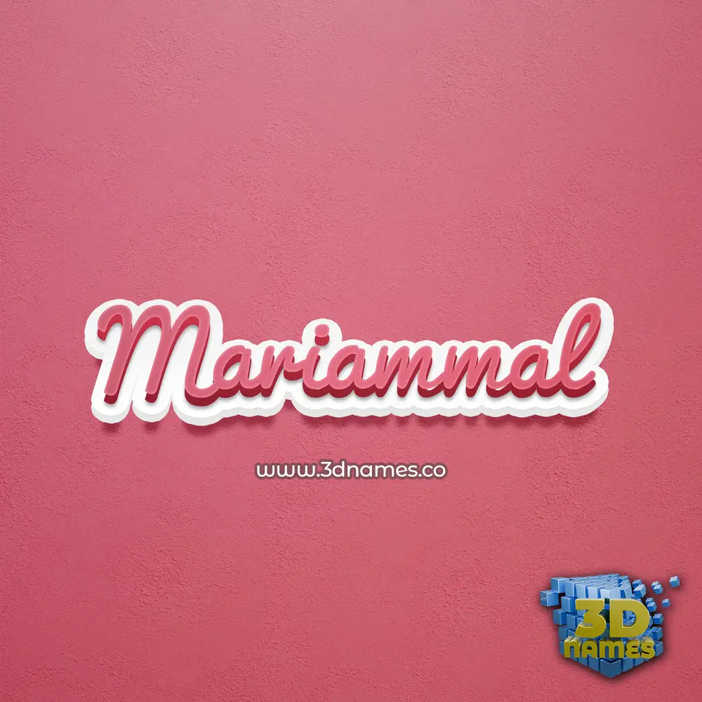 mariammal in Red Scribble style - 3D name wallpaper
