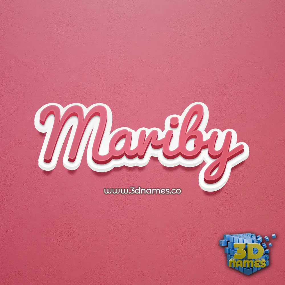 mariby in Red Scribble style - 3D name wallpaper