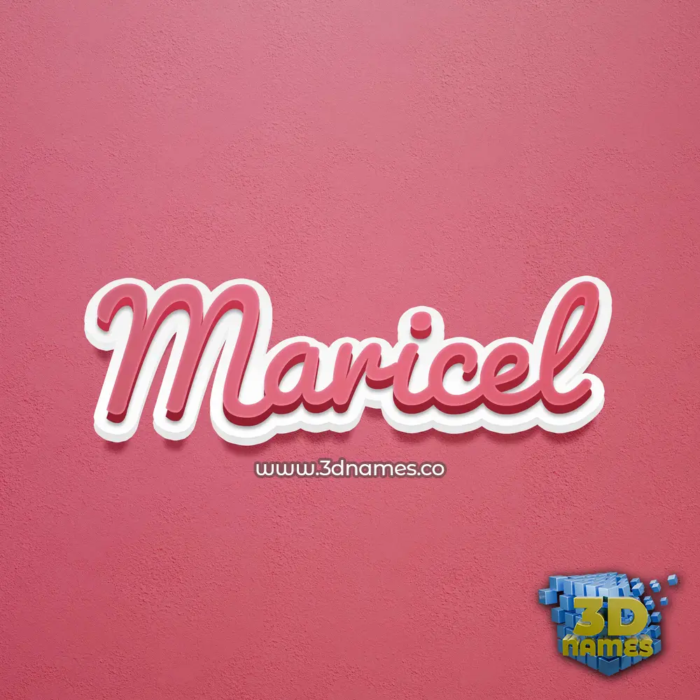maricel in Red Scribble style - 3D name wallpaper