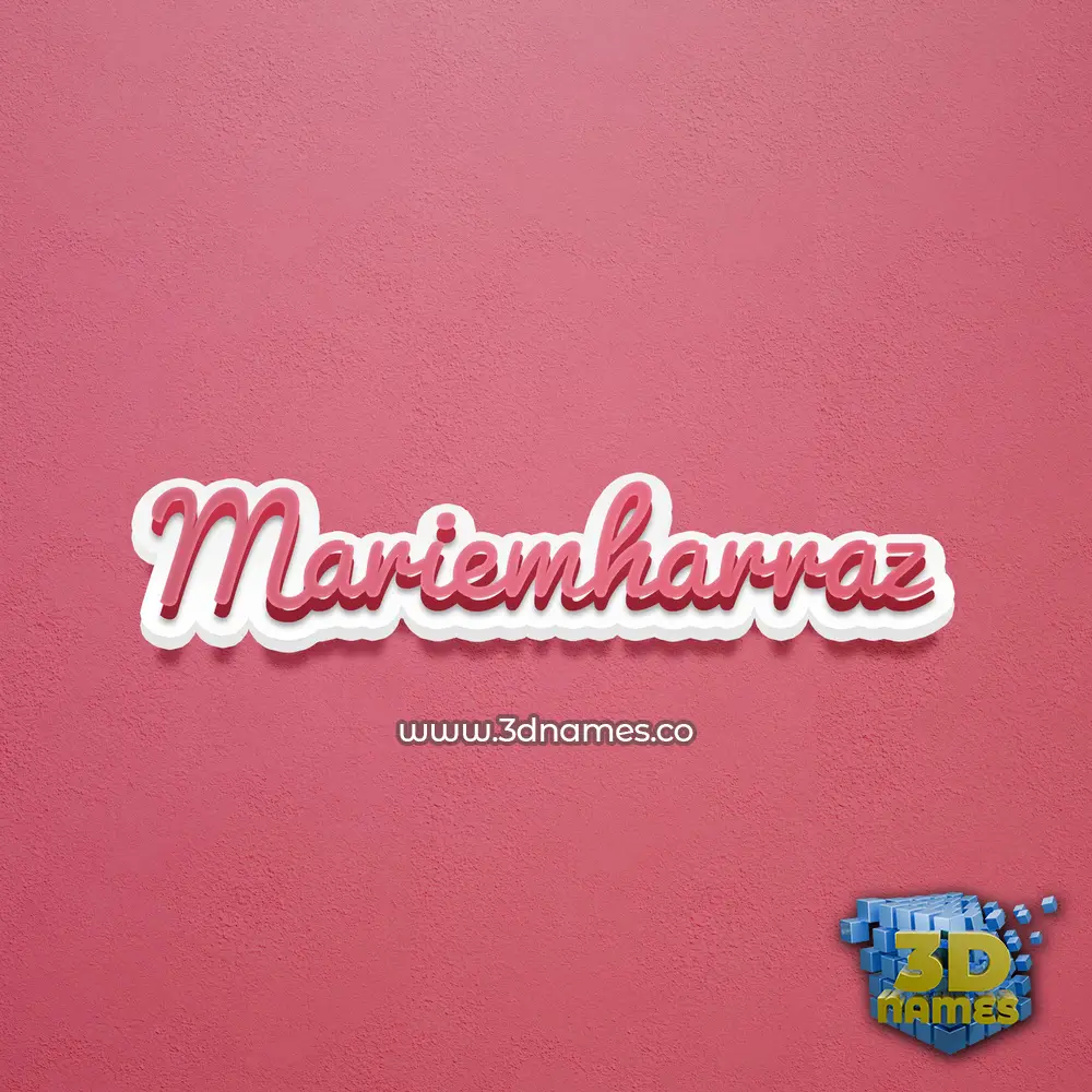 mariemharraz in Red Scribble style - 3D name wallpaper
