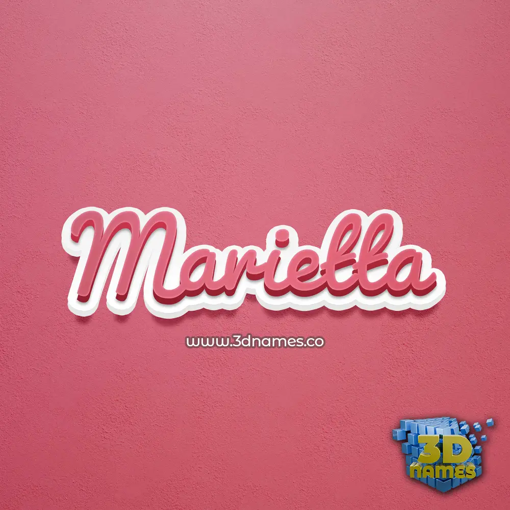 marietta in Red Scribble style - 3D name wallpaper