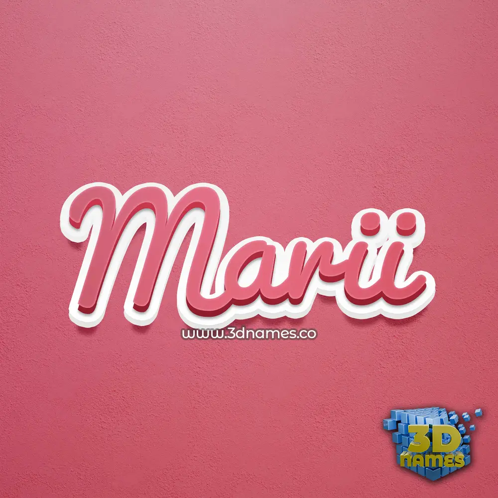 marii in Red Scribble style - 3D name wallpaper